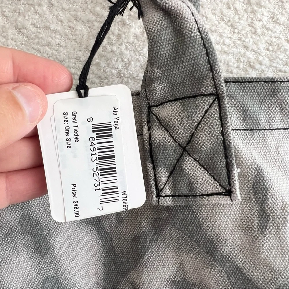 Alo‎ Yoga NWT Gray Tie Dye Shopper Tote Canvas Oversized Bag One Size